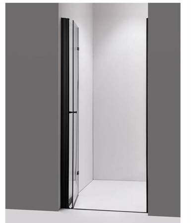 Calbati Drzwi prysznicowe 110 cm składane Ścianka black 48379595
